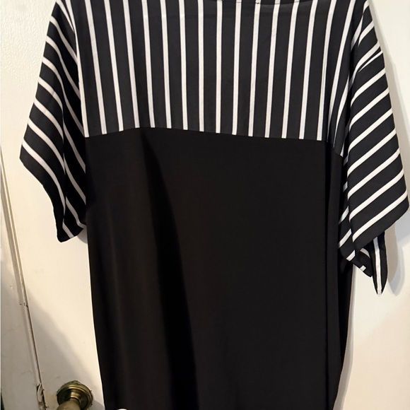 Calvin Klein Black and White Striped Blouse - Picture 2 of 4